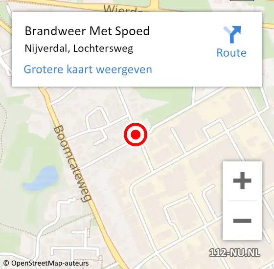 Locatie op kaart van de 112 melding: Brandweer Met Spoed Naar Nijverdal, Lochtersweg op 5 januari 2019 16:47