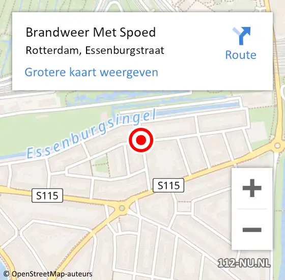 Locatie op kaart van de 112 melding: Brandweer Met Spoed Naar Rotterdam, Essenburgstraat op 5 januari 2019 19:49