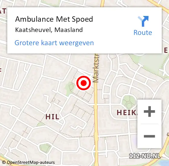 Locatie op kaart van de 112 melding: Ambulance Met Spoed Naar Kaatsheuvel, Maasland op 6 januari 2019 10:13
