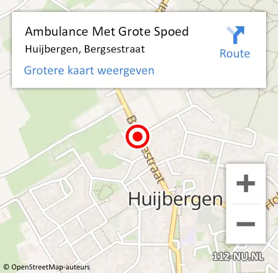 Locatie op kaart van de 112 melding: Ambulance Met Grote Spoed Naar Huijbergen, Bergsestraat op 6 januari 2019 11:04