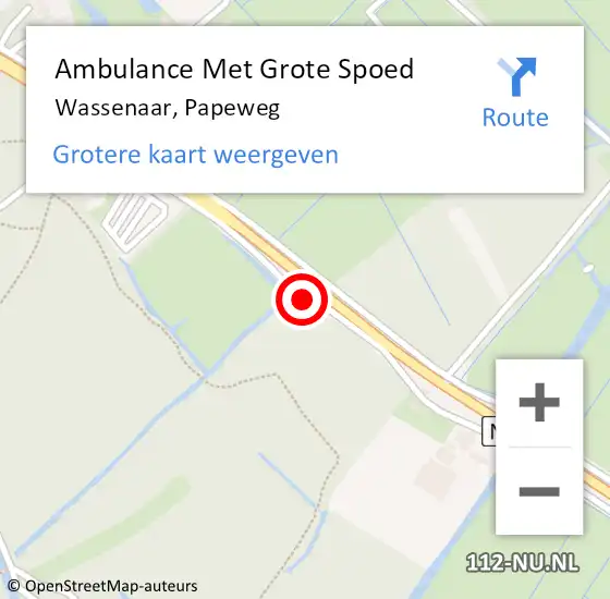 Locatie op kaart van de 112 melding: Ambulance Met Grote Spoed Naar Wassenaar, Papeweg op 6 januari 2019 14:55