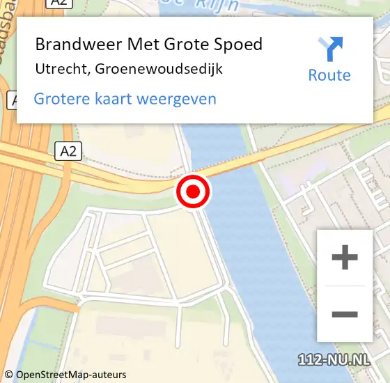 Locatie op kaart van de 112 melding: Brandweer Met Grote Spoed Naar Utrecht, Groenewoudsedijk op 7 januari 2019 04:59