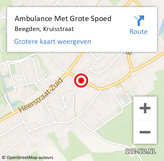 Locatie op kaart van de 112 melding: Ambulance Met Grote Spoed Naar Herten, Kruisstraat op 7 januari 2019 06:29