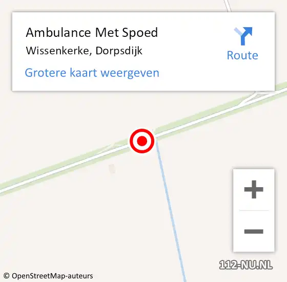 Locatie op kaart van de 112 melding: Ambulance Met Spoed Naar Wissenkerke, Dorpsdijk op 7 januari 2019 08:20