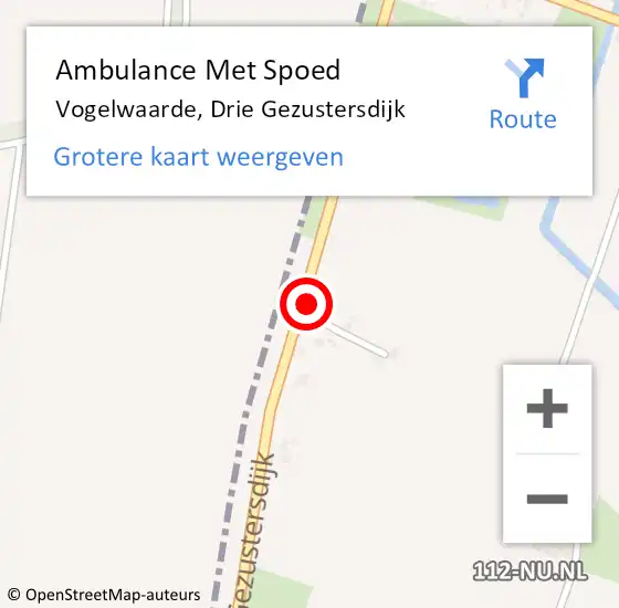 Locatie op kaart van de 112 melding: Ambulance Met Spoed Naar Vogelwaarde, Drie Gezustersdijk op 7 januari 2019 13:36