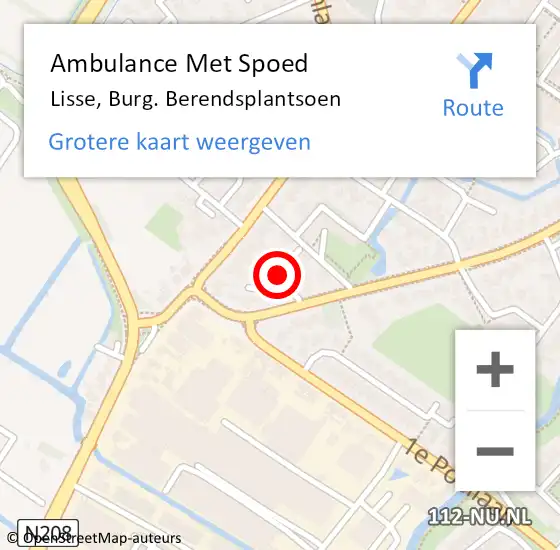 Locatie op kaart van de 112 melding: Ambulance Met Spoed Naar Lisse, Burg. Berendsplantsoen op 7 januari 2019 19:07