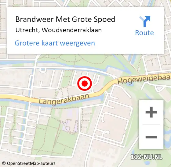 Locatie op kaart van de 112 melding: Brandweer Met Grote Spoed Naar Utrecht, Woudsenderraklaan op 8 januari 2019 00:15