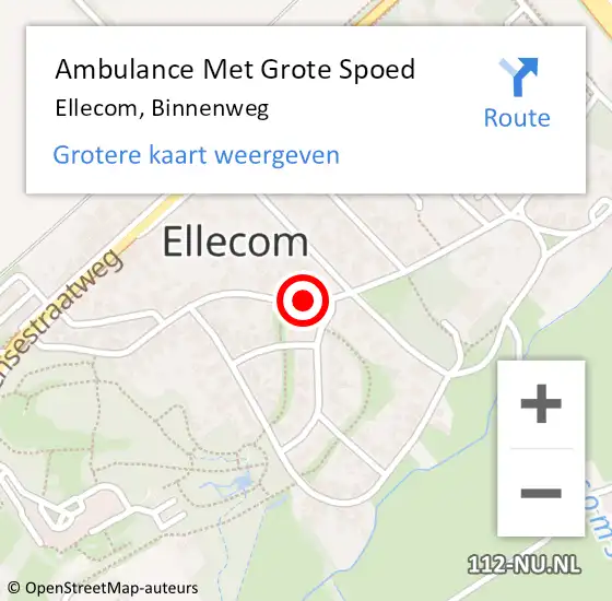 Locatie op kaart van de 112 melding: Ambulance Met Grote Spoed Naar Ellecom, Binnenweg op 8 januari 2019 06:40