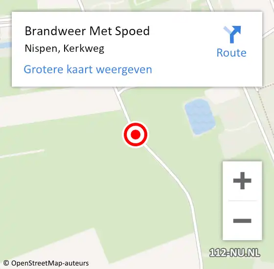 Locatie op kaart van de 112 melding: Brandweer Met Spoed Naar Nispen, Kerkweg op 8 januari 2019 08:53