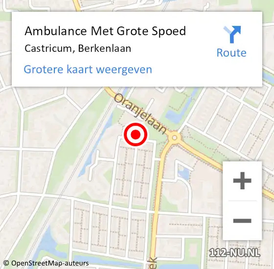Locatie op kaart van de 112 melding: Ambulance Met Grote Spoed Naar Castricum, Berkenlaan op 8 januari 2019 11:25