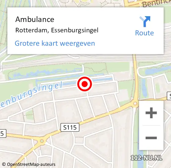 Locatie op kaart van de 112 melding: Ambulance Rotterdam, Essenburgsingel op 8 januari 2019 21:10