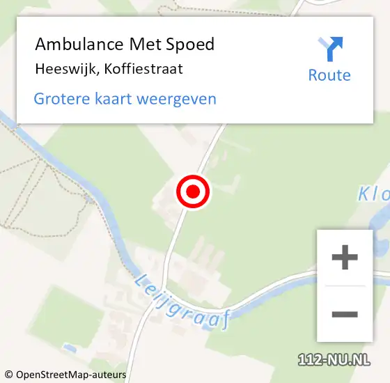 Locatie op kaart van de 112 melding: Ambulance Met Spoed Naar Heeswijk, Koffiestraat op 8 januari 2019 21:37