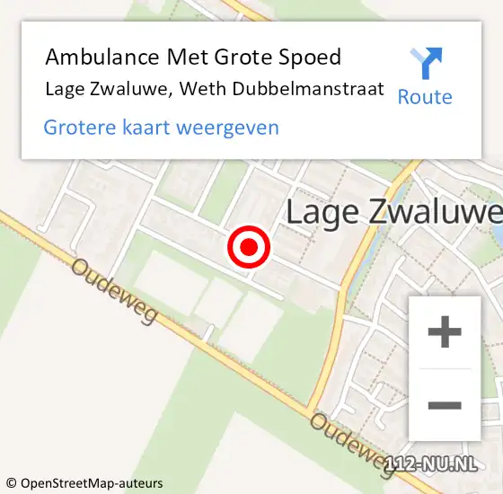 Locatie op kaart van de 112 melding: Ambulance Met Grote Spoed Naar Lage Zwaluwe, Weth Dubbelmanstraat op 9 januari 2019 20:30