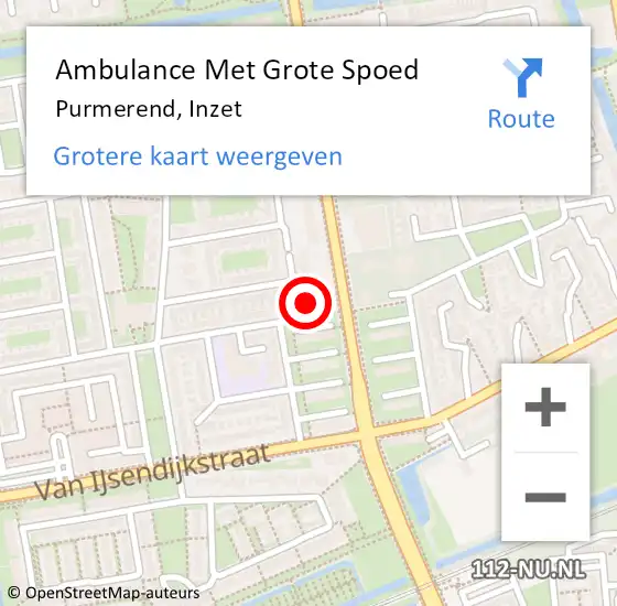 Locatie op kaart van de 112 melding: Ambulance Met Grote Spoed Naar Purmerend, A7 Li hectometerpaal: 14,3 op 9 januari 2019 23:12