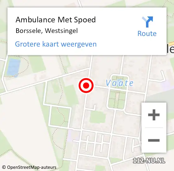 Locatie op kaart van de 112 melding: Ambulance Met Spoed Naar Borssele, Westsingel op 10 januari 2019 15:53