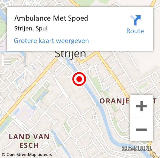 Locatie op kaart van de 112 melding: Ambulance Met Spoed Naar Strijen, Spui op 10 januari 2019 17:43