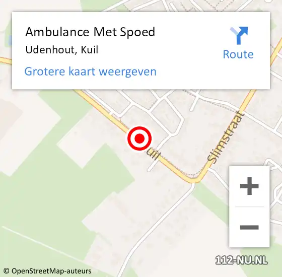 Locatie op kaart van de 112 melding: Ambulance Met Spoed Naar Udenhout, Kuil op 11 januari 2019 10:09