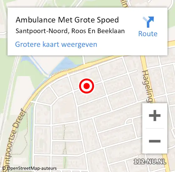 Locatie op kaart van de 112 melding: Ambulance Met Grote Spoed Naar Santpoort-Noord, Roos En Beeklaan op 11 januari 2019 13:36