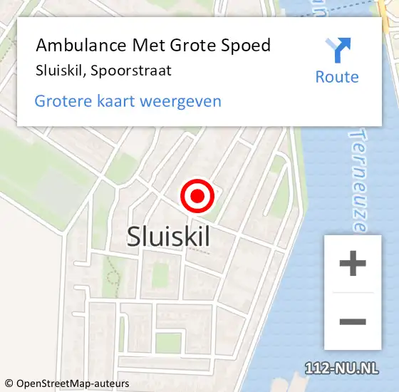 Locatie op kaart van de 112 melding: Ambulance Met Grote Spoed Naar Sluiskil, Spoorstraat op 11 januari 2019 18:17