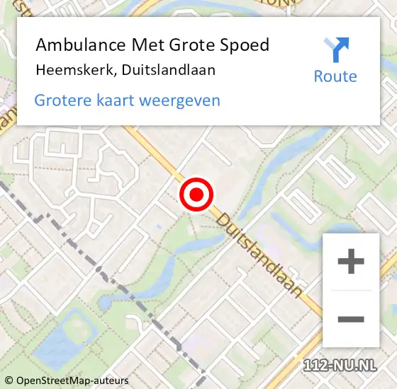 Locatie op kaart van de 112 melding: Ambulance Met Grote Spoed Naar Heemskerk, Duitslandlaan op 11 januari 2019 20:01
