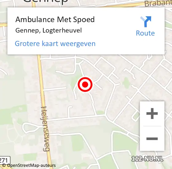 Locatie op kaart van de 112 melding: Ambulance Met Spoed Naar Gennep, Logterheuvel op 11 januari 2019 22:47