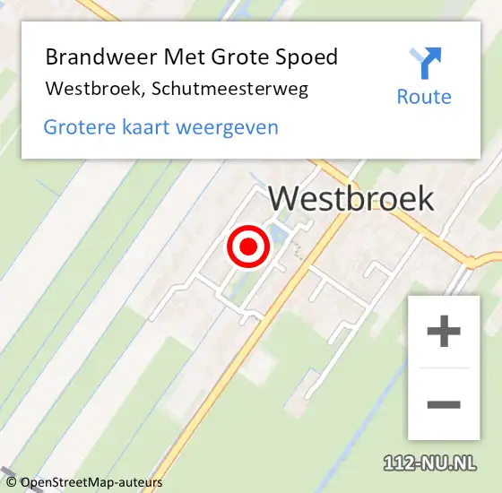 Locatie op kaart van de 112 melding: Brandweer Met Grote Spoed Naar Westbroek, Schutmeesterweg op 12 januari 2019 02:35