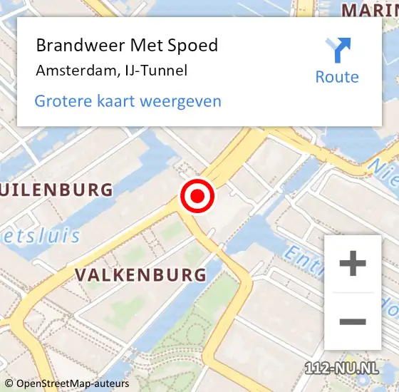 Locatie op kaart van de 112 melding: Brandweer Met Spoed Naar Amsterdam, IJ-Tunnel op 12 januari 2019 03:11