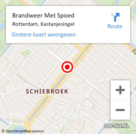 Locatie op kaart van de 112 melding: Brandweer Met Spoed Naar Rotterdam, Kastanjesingel op 12 januari 2019 06:18