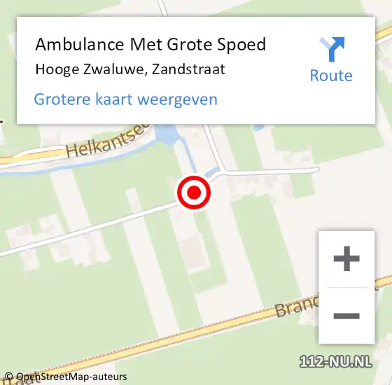 Locatie op kaart van de 112 melding: Ambulance Met Grote Spoed Naar Hooge Zwaluwe, Zandstraat op 12 januari 2019 10:39