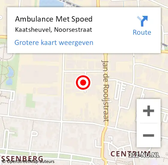 Locatie op kaart van de 112 melding: Ambulance Met Spoed Naar Kaatsheuvel, Noorsestraat op 12 januari 2019 15:01