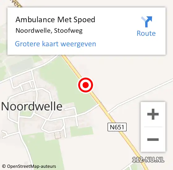 Locatie op kaart van de 112 melding: Ambulance Met Spoed Naar Noordwelle, Stoofweg op 12 januari 2019 17:49