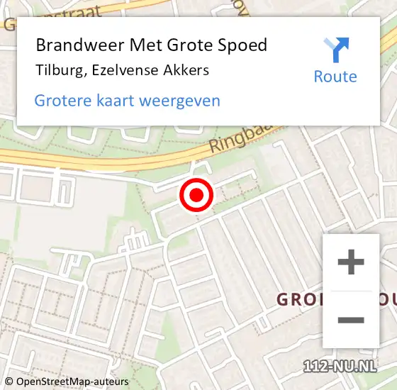 Locatie op kaart van de 112 melding: Brandweer Met Grote Spoed Naar Tilburg, Ezelvense Akkers op 13 januari 2019 02:49