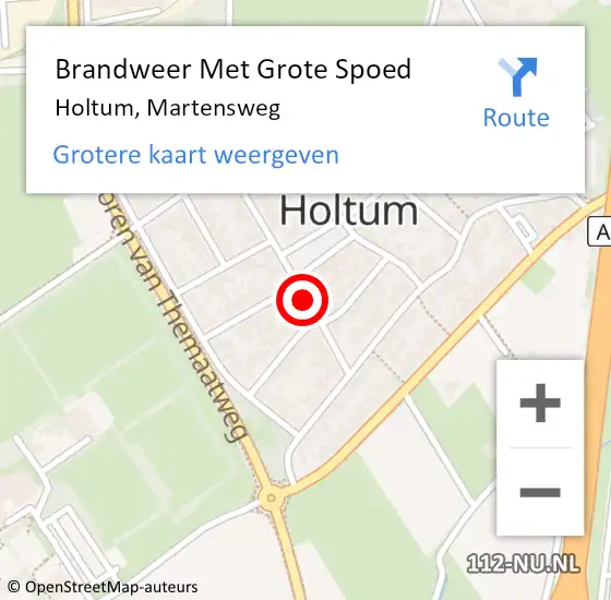 Locatie op kaart van de 112 melding: Brandweer Met Grote Spoed Naar Holtum, Martensweg op 13 januari 2019 04:28