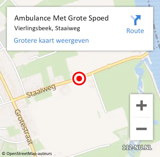 Locatie op kaart van de 112 melding: Ambulance Met Grote Spoed Naar Vierlingsbeek, Staaiweg op 13 januari 2019 19:43