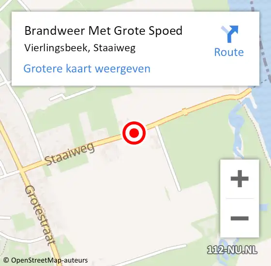 Locatie op kaart van de 112 melding: Brandweer Met Grote Spoed Naar Vierlingsbeek, Staaiweg op 13 januari 2019 20:02