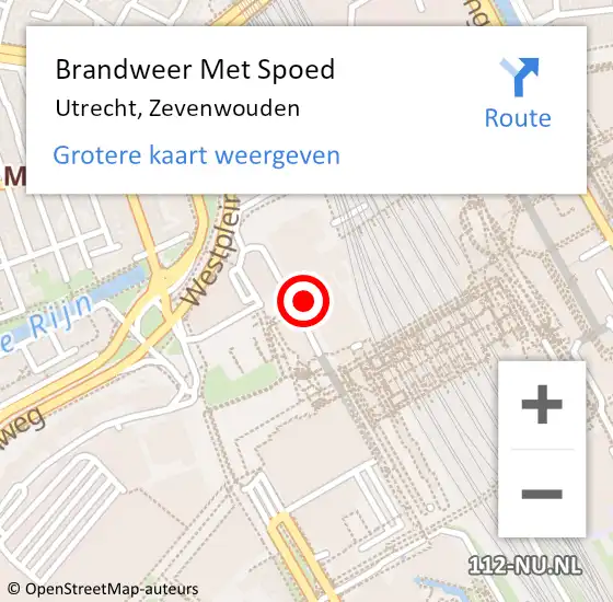 Locatie op kaart van de 112 melding: Brandweer Met Spoed Naar Utrecht, Zevenwouden op 13 januari 2019 21:17