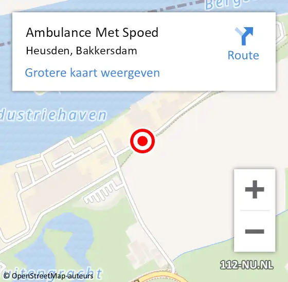 Locatie op kaart van de 112 melding: Ambulance Met Spoed Naar Heusden, Bakkersdam op 14 januari 2019 06:09