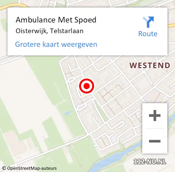 Locatie op kaart van de 112 melding: Ambulance Met Spoed Naar Oisterwijk, Telstarlaan op 14 januari 2019 08:00