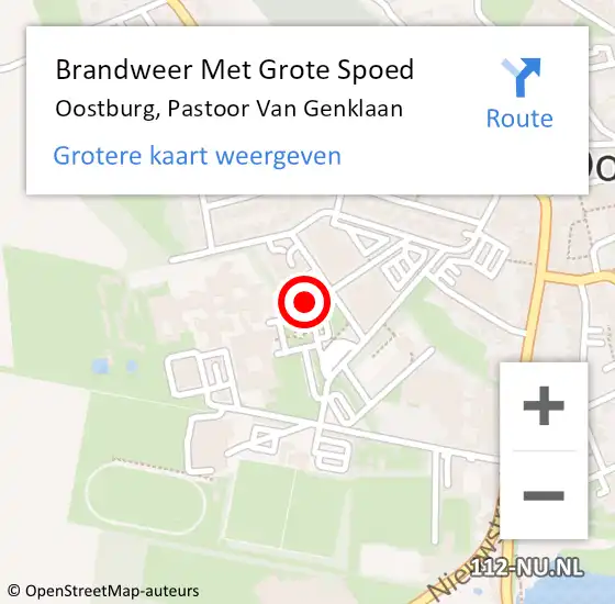 Locatie op kaart van de 112 melding: Brandweer Met Grote Spoed Naar Oostburg, Pastoor Van Genklaan op 14 januari 2019 11:16