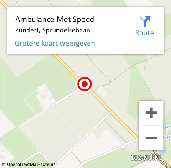 Locatie op kaart van de 112 melding: Ambulance Met Spoed Naar Zundert, Sprundelsebaan op 14 januari 2019 16:12