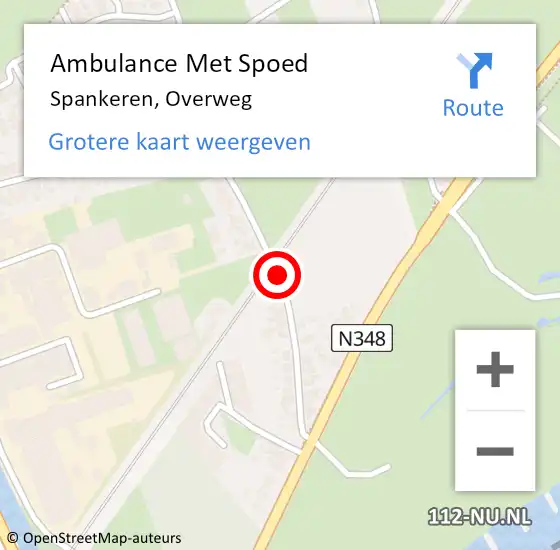 Locatie op kaart van de 112 melding: Ambulance Met Spoed Naar Spankeren, Overweg op 14 januari 2019 19:51