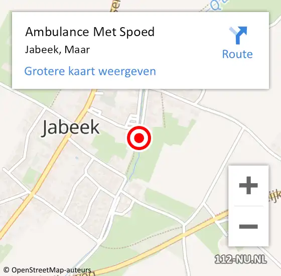 Locatie op kaart van de 112 melding: Ambulance Met Spoed Naar Jabeek, Maar op 20 maart 2014 15:22
