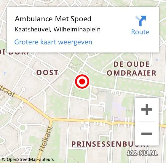 Locatie op kaart van de 112 melding: Ambulance Met Spoed Naar Kaatsheuvel, Wilhelminaplein op 15 januari 2019 10:32