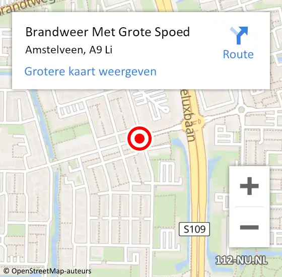 Locatie op kaart van de 112 melding: Brandweer Met Grote Spoed Naar Amstelveen, Provincialeweg op 15 januari 2019 11:14