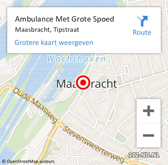 Locatie op kaart van de 112 melding: Ambulance Met Grote Spoed Naar Maasbracht, Tipstraat op 15 januari 2019 11:48