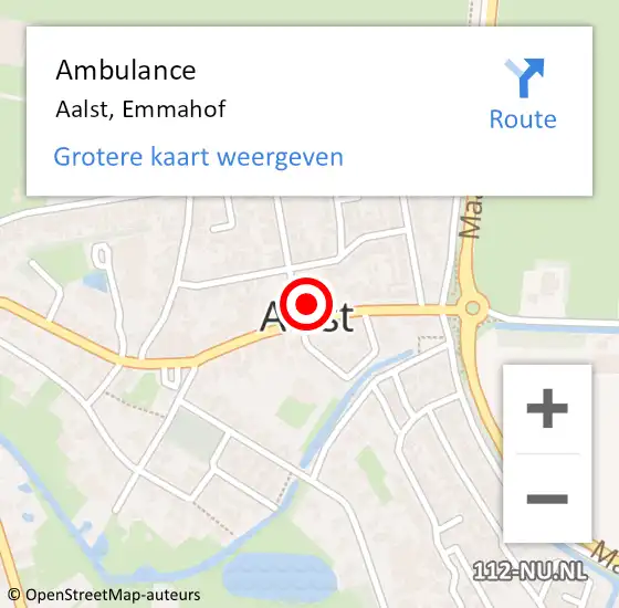 Locatie op kaart van de 112 melding: Ambulance Aalst, Emmahof op 15 januari 2019 16:23