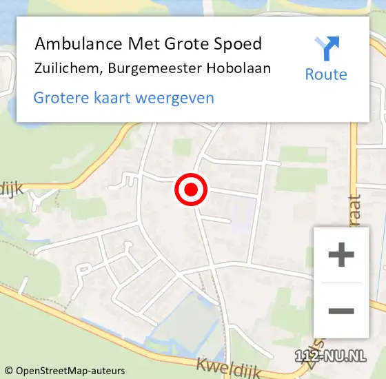 Locatie op kaart van de 112 melding: Ambulance Met Grote Spoed Naar Zuilichem, Burgemeester Hobolaan op 15 januari 2019 19:23