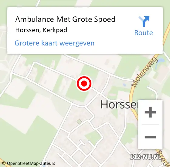 Locatie op kaart van de 112 melding: Ambulance Met Grote Spoed Naar Horssen, Kerkpad op 15 januari 2019 20:32