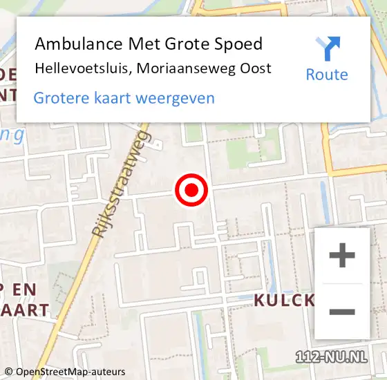 Locatie op kaart van de 112 melding: Ambulance Met Grote Spoed Naar Hellevoetsluis, Moriaanseweg Oost op 15 januari 2019 22:06
