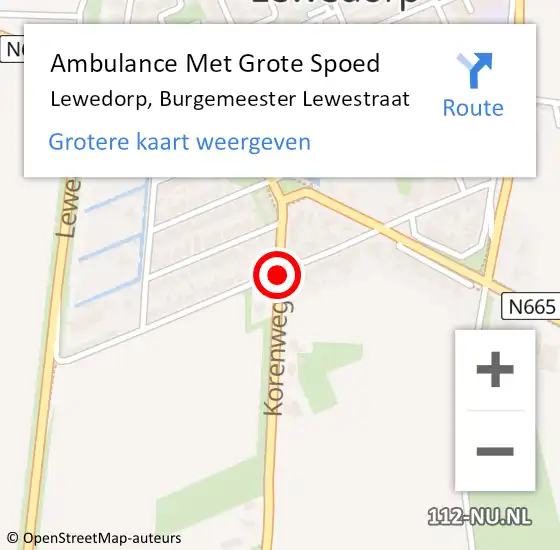 Locatie op kaart van de 112 melding: Ambulance Met Grote Spoed Naar Lewedorp, Burgemeester Lewestraat op 16 januari 2019 07:00